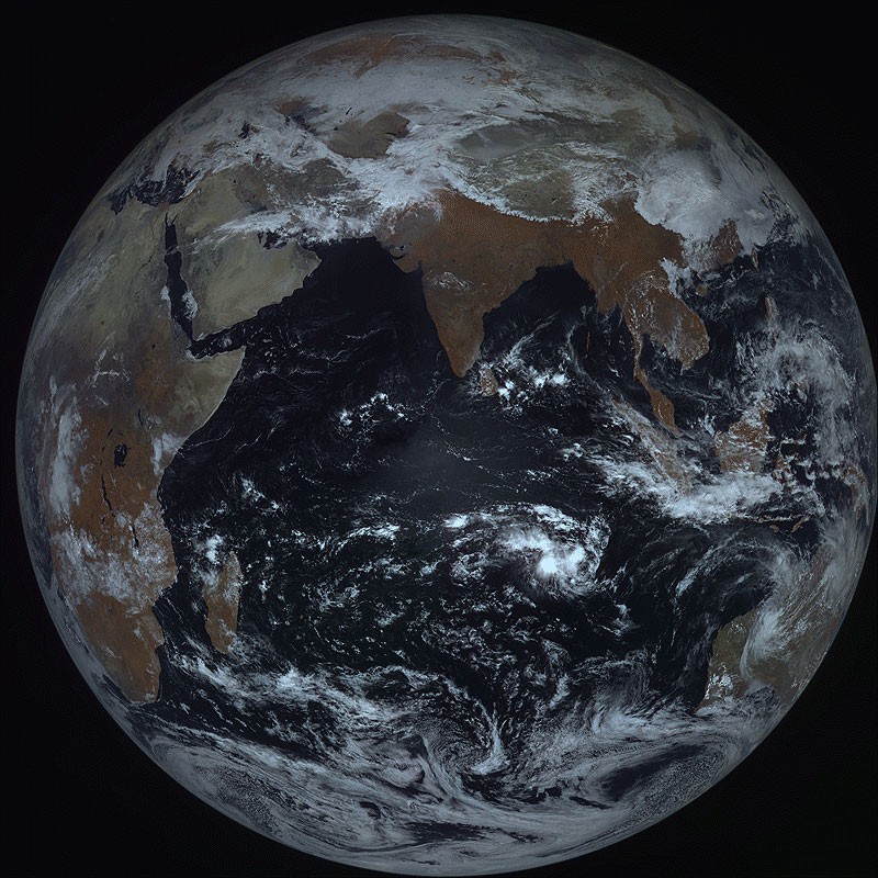 Indian Ocean - satellite view from geostationary orbit - 22,000 miles up.